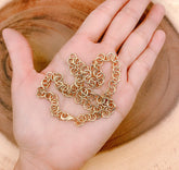 12K Gold Filled Ready to Use Chunky Rolo Cable Necklace Chain, Layering Cable Chain Dainty Necklace For Pendant Charm Necklace Making, CH139