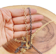 24K Gold Filled White Gold Rhodium Silver Rolo Cable Chain by Yard, Gunmetal Cable Rolo Chain by Foot, Wholesale bulk Roll Chain for Jewelry Making, CH141