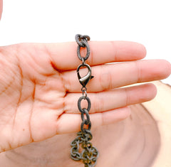 Ready to use Black Rhodium Finished Gunmetal Necklace Chain 10mm, Available in 16″ 20″ 24″ 48″, CH143