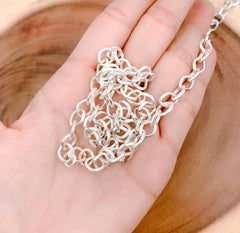 24K Gold Filled Brush Gold Rolo Cable Chain by Yard, Cable Rolo Chain by Foot, Wholesale bulk Roll Chain for Jewelry Making, 9x7mm, CH150