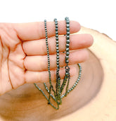 Faceted Hematite Bead Necklace in Gunmetal Rhodium Wire, Ready to wear Hematite Beaded Gemstone Necklace Chain, 16/18/24 Inches, CH169