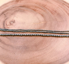 Faceted Hematite Bead Necklace in Gunmetal Rhodium Wire, Ready to wear Hematite Beaded Gemstone Necklace Chain, 16/18/24 Inches, CH169