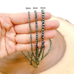 Faceted Hematite Bead Necklace in Gunmetal Rhodium Wire, Ready to wear Hematite Beaded Gemstone Necklace Chain, 16/18/24 Inches, CH169