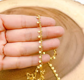 18K Gold Filled Star Chain by Yard, Gold Curb Link Chain by Foot, Unfinished Chain, Wholesale Bulk Roll Chain for Jewelry Making, 3mm, CH189