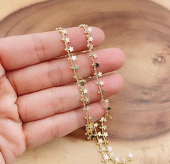 18K Gold Filled Star Chain by Yard, Gold Curb Link Chain by Foot, Unfinished Chain, Wholesale Bulk Roll Chain for Jewelry Making, 3mm, CH189