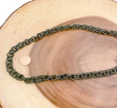 Double Ring Chain by Yard, Rolo Chain By Foot Wholesale Bulk Roll Beaded Chain in Gunmetal Black for Necklace Bracelet Jewelry Making, CH205