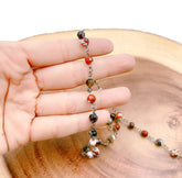 Agate Beaded Chain by Yard, Wholesale Bulk Roll Beaded Chain in Gunmetal for Necklace Bracelet Jewelry Making, 6mm, CH207