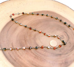 Agate Beaded Chain by Yard, Wholesale Bulk Roll Beaded Chain in Gunmetal for Necklace Bracelet Jewelry Making, 6mm, CH207