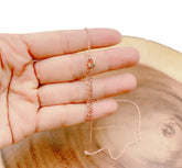 Ready to Use Rose Gold Plated Thin Cable Necklace Chain, Layering Cable Chain Dainty Necklace for Pendant Charm Necklace Making, 16", CH211