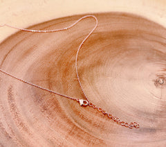 Ready to Use Rose Gold Plated Thin Cable Necklace Chain, Layering Cable Chain Dainty Necklace for Pendant Charm Necklace Making, 16", CH211