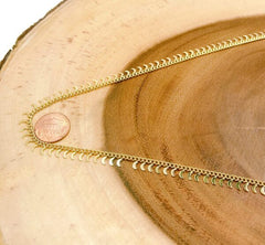 18K Gold Filled Crescent Moon Cuban Curb Chain by Yard, Gold Moon Chain by Foot, Wholesale bulk Roll Chain for Jewelry Making, CH222