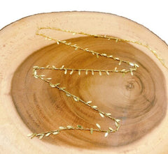 18K Gold Filled Leaf Charm Chain Jewelry Supplies, Round Gold Leaf Chain by Foot, Polished 18K Gold Leaf Link Chain, CH2239