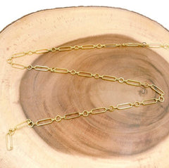 18K Gold Filled Rolo Cable Paperclip Chain by Foot, Link Cable Elongate Chain by Foot, Wholesale bulk Roll Chain Jewelry Making, 20x6mm, CH231