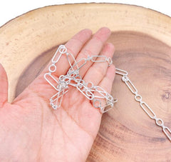 18K Gold Filled Rolo Cable Paperclip Chain by Foot, Link Cable Elongate Chain by Foot, Wholesale bulk Roll Chain Jewelry Making, 20x6mm, CH231