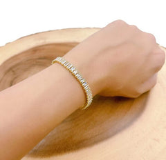 18K Gold Filled Square Cubic Zirconia Choker Necklace, Ready to Use Tennis Baguette CZ Necklace and Bracelet, Holiday Gift , 1pc 16”, CH232