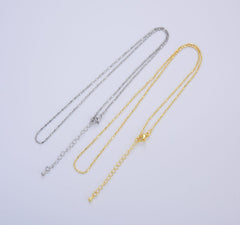 18K Gold Filled Dainty Beaded Necklace, Ready to Use Bead Necklace Chain, Layering Beaded for Chain Necklace, 19.5 inches, CH256