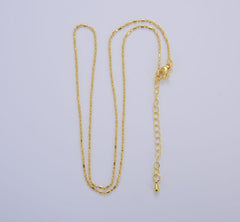 18K Gold Filled Dainty Beaded Necklace, Ready to Use Bead Necklace Chain, Layering Beaded for Chain Necklace, 19.5 inches, CH256