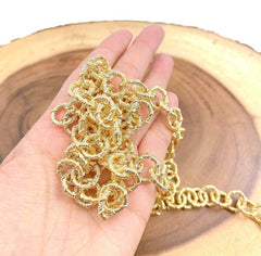 18K Gold Filled Fancy Ring Link Chain, Ring 14mm, Nickel Free, Good for Necklace, Anklet and Bracelet, CH258