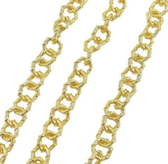 18K Gold Filled Fancy Ring Link Chain, Ring 14mm, Nickel Free, Good for Necklace, Anklet and Bracelet, CH258