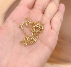 18K Gold Filled Ready to Use Saturn Station Chain Necklace, Layering Beaded Chain, Beaded Necklace for Pendant Charm Necklace, 18", CH264