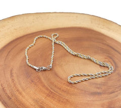 18K Gold Filled Ready to Use Stainless Steel 316L, Rope Chain Necklace Bracelet Men Women, 24″ Rope Chain, Thickness 3mm, CH266