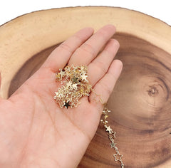 18K Gold Filled Star Chain by Yard, Hollow Star Charm Chain by Foot, Galaxy Charm Chain, Star Shaped Wholesale bulk Roll Chain, CH277