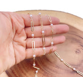 18K Gold Filled Elongated Oval Pearl Chain by Yard, Paper Clip Chain by Foot, Link Chain Wholesale Bulk Roll Chain for Jewelry Making, CH278