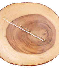 18K Gold Filled Paperclip Chain Pearl Necklace, Paperclip Link Chain Necklace Jewelry, Birthday Gift for Women, 1pc Ready to Wear, 19″, CH289