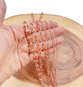Rolo Cable Paperclip Chain by Yard, Rose gold U-Link Chain by Foot, Wholesale Bulk Roll Chain for Jewelry Making, 2/3/4/6mm, CH294