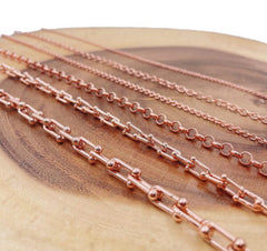 Rolo Cable Paperclip Chain by Yard, Rose gold U-Link Chain by Foot, Wholesale Bulk Roll Chain for Jewelry Making, 2/3/4/6mm, CH294