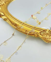 18K Gold Filled Sunflower Chain by Yard, Unfinished Flower Chain for Necklace Bracelet Component, Floral Jewelry, CH303A