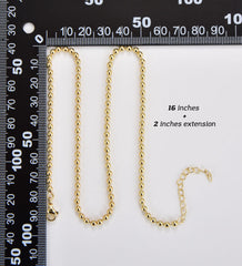 18K Gold Filled Ready to Use Gold Bead Necklace Chain, Ball Chain, Layering Beaded Chain, Beaded Necklace, For Chain Necklace, 1pc 18″, CH304A