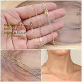 18K Gold Filled Paper Clip Chain Necklace, Necklace Cable Link Chain 18 inch, Ready to Wear, NL001