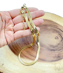 18K Gold Filled Herringbone Chain, Snake Chain Necklace, 3mm/6mm, NL002