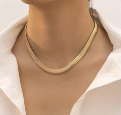 18K Gold Filled Herringbone Chain, Snake Chain Necklace, 3mm/6mm, NL002