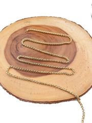 18K Gold Wheat Chain by Yard, Spiga Chain by Foot, Unfinished Chain, Wholesale Bulk Roll Chain, CH326