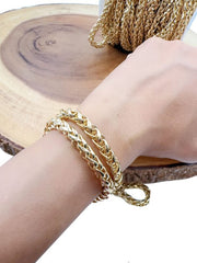 18K Gold Wheat Chain by Yard, Spiga Chain by Foot, Unfinished Chain, Wholesale Bulk Roll Chain, CH326