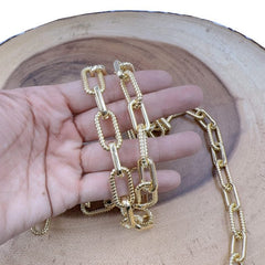 18K Gold Filled Stainless Steel Oval Paper Clip Chain by Foot, Unfinished Paperclip Chain by Yard, Solid Gold Filled Over Stainless Steel, CH329