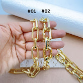 18K Gold Filled Stainless Steel Oval Paper Clip Chain by Foot, Unfinished Paperclip Chain by Yard, Solid Gold Filled Over Stainless Steel, CH329