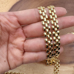 18K Gold Filled Panther Chain by Yard, Wholesale Bulk Panther Link for Jewelry Making, Gift for Her, CH340