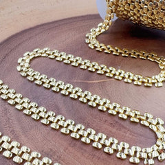 18K Gold Filled Panther Chain by Yard, Wholesale Bulk Panther Link for Jewelry Making, Gift for Her, CH340