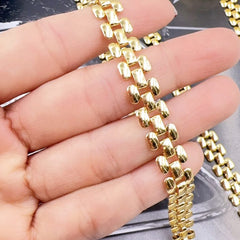 18K Gold Filled Panther Chain by Yard, Wholesale Bulk Panther Link for Jewelry Making, Gift for Her, CH340