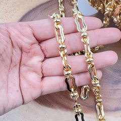18K Gold Filled Heavy Link Cable Thick Elongated Chain by Foot, Stainless Steel Cable Paperclip Chain by Yard, Gift for Her, CH341