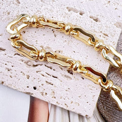 18K Gold Filled Heavy Link Cable Thick Elongated Chain by Foot, Stainless Steel Cable Paperclip Chain by Yard, Gift for Her, CH341