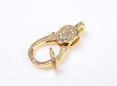 18K Gold Filled Cubic Zirconia Lobster Clasp, CL202