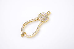 24K Gold Filled Large Clasp, 925 Clasp, Steel Clasp, Sterling Lobster, Heart Clasp, Cz Micro Pave, Micro Pave Cz, DIY, Jewelry Making, 56x23mm, CL215