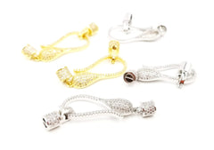 24K Gold Filled Lobster Clasp Cubic Zirconia Micro Pave, Pave Closure Clasp, Pave Clasp, Enhancer, CZ Buckle Clasps, Lobster Clasp, Cubic Zirconia, 50x14mm, CL230