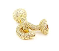 24K Gold Filled Large Lobster Clasp, CZ Micro Pave Lobster Clasp, Cubic Zirconia, Rhinestone Pave CZ Clasps, Pave Lobster Clasps, Enhancer,42x17mm| CL232