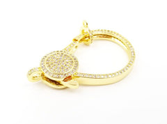 24K Gold Filled Lobster Claw Clasp CZ Micro Pave, Lobster Claw Clasp, Necklace Clasp, Bracelet Clasp, Cubic Zirconia, Clasp, 40x22mm, CL233