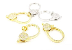 24K Gold Filled Lobster Claw Clasp CZ Micro Pave, Lobster Claw Clasp, Necklace Clasp, Bracelet Clasp, Cubic Zirconia, Clasp, 40x22mm, CL233